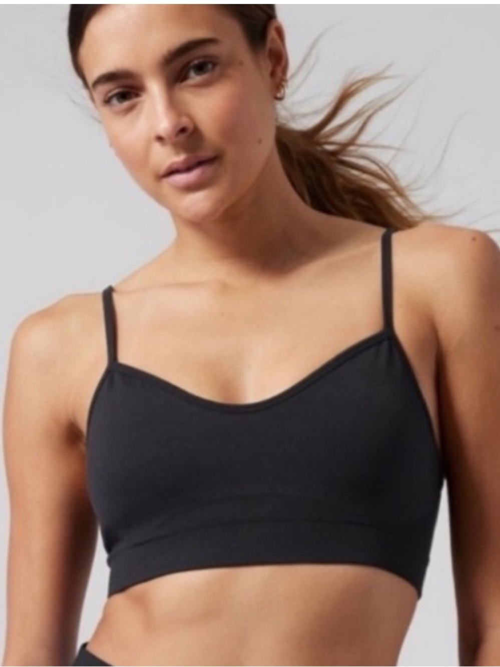 Athleta Renew Bra D-DD Like New Size XL Black Adjustable Crisscross Straps